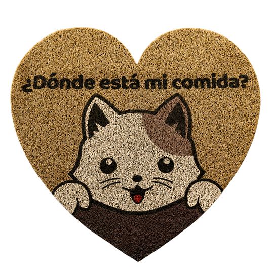 Limpiapies Gato "¿Dónde está mi comida?"