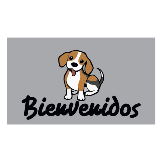 Limpiapies "Bienvenido" Perro Gris