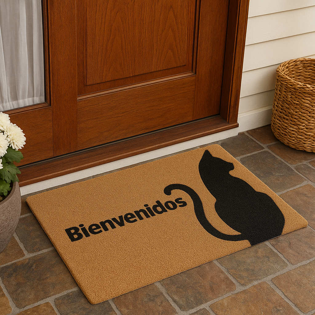 Limpiapies "Bienvenidos" Silueta Gato
