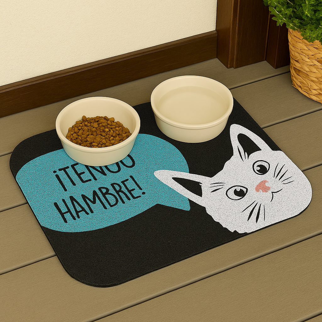 Limpiapies Gato "Tengo Hambre"
