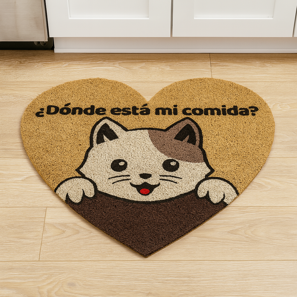 Limpiapies Gato "¿Dónde está mi comida?"